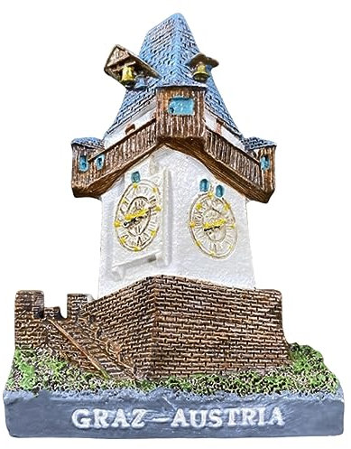 Moiilvcla Graz Uhrturm Österreich Kühlschrankmagnet 3D Reise Souvenir Kühlschrank Dekoration Magnet Aufkleber Handwerk Kollektion