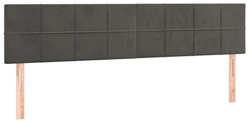 vidaXL Kopfteile Dunkelgrau 180x5x78/88 cm Samt