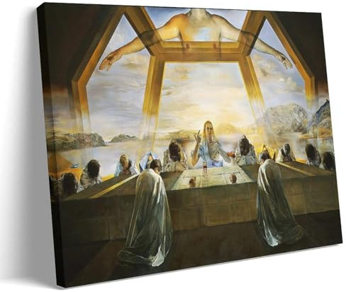 Salvador Dalí Berühmte Malerwerke (Das Sakrament des letzten Abendmahls) Druck Poster Wandkunst Geschenke Schlafzimmer Drucke Heimdekoration Hängendes Bild Leinwand Gemälde 60 x 90 cm