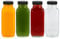 LIMILI Botellas de vidrio con tapas, 4 botellas de jugo cuadradas de vidrio de 500 ml, botellas de vidrio anchas reutilizables de boca ancha, botellas de jugo de vidrio transparente para jugos, leche,
