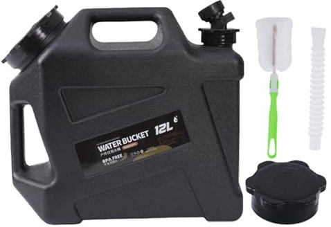 yupeuooe Tanica per acqua da 12 l, tanica per acqua con rubinetto e manici, tanica per acqua potabile portatile, per esterni, furgone, camper