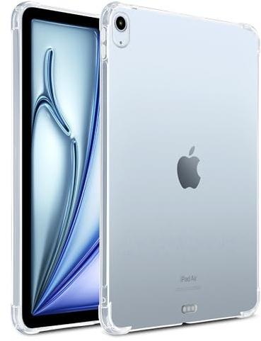 for Apple iPad Air 13 Inch 6th Generation 2024 M2 CHIP Clear Case, Shockproof [Ultra Slim] Scratch Resistant Gel Rubber Silicone [Protective Case] Tablet Cover
