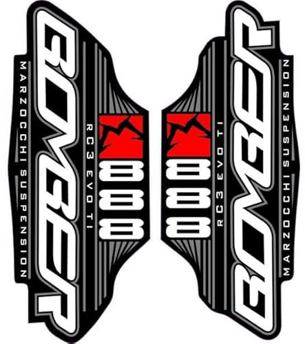Adesivi per Forcella Compatibile con Marzocchi Bomber 888 Universali in Vinile, Resistenti ad Acqua e Intemperie, Stampa UV per E-Bike e MTB