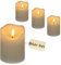 4er Set LED Echtwachskerze mit Timer Led Kerzen flackernde Flamme Echtwachs Led Kerzen mit Timerfunktion Elektrische Kerzen 7,5 x 10 cm
