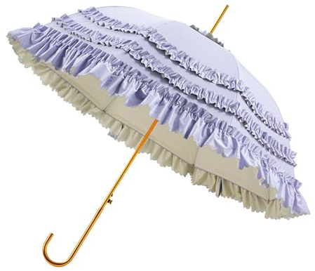 HUANGANG Lace Umbrella Dome Parasol Umbrella Princess Lace Umbrella Full Light Blocking Sun Parasol for Cosplay Costume Accessory