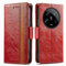 COQUE Hülle für Xiaomi 14 Ultra,schützende TPU-Leder-Klapphülle,Stand-Wallet-Faltschale,Business Splicing Schutzhülle für Xiaomi 14 Ultra-Rot