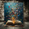 Leinwandbild mit Schmetterling auf offenem Buch, abstrakte Kunst als Wanddekoration, zeitgenössischer Druck mit Lesekonzept, Heim- und Bürodekoration, 40x60cm, ungerahmt