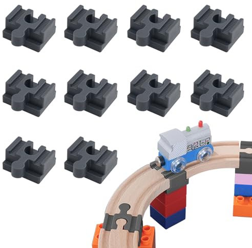 BelleVive 10er Packungen Gleisverbinder, Verbinder kompatibler Adapter verbindet beide Systeme miteinander, Schienenverbinder Gleisverbinder universell passend, Adapter für Eisenbahnen