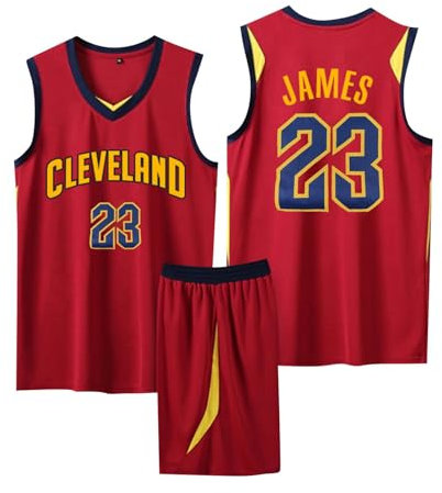 ABRTJCL Basketball-Spieltrikots für Herren/Jungen, 2er-Set Basketball Trainings Ärmellos Trikot und Hose, Kinder/Erwachsener Sleeveless Basketball Trikot rot M