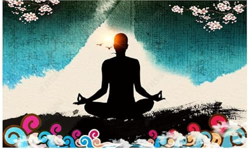 Fondo de pared de yoga con tinta fitness: 200 cm x 140 cm