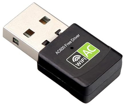 Adaptador wifi 5 sin controlador, adaptador USB de 600 Mbps de red inalámbrica Dual Band 2,4/5 GHz con memoria WiFi, mini receptor WiFi para PC/portátil/escritorio, compatible con Windows 11/10/8.1/8