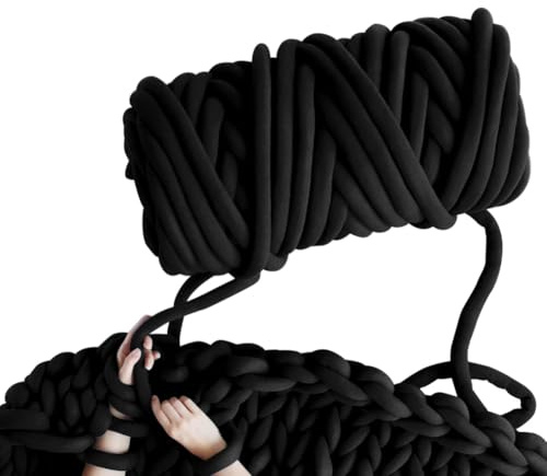 RANJIMA Armstricken Wolle, 500g/25m Chunky XXL Wolles zum Handstricken, Grob Gestrickte Schlauchgarn Häkelwolle Dickes Garn zum Häkeln Stricken für Anfänger, Decken, Tasche, Körbe, Handstrickgarn