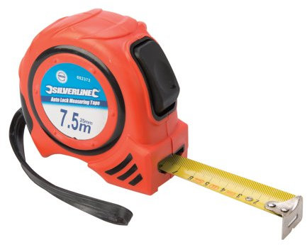 Silverline 682372-7.5 metre Auto Lock Out Steel Tape Measure