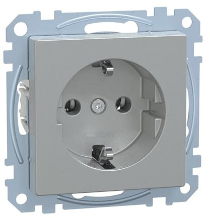Schneider Electric Merten Schuko-Steckdose, 1-fach, Stecklemme, System M, aluminium, Artikelnummer MEG2301-0460