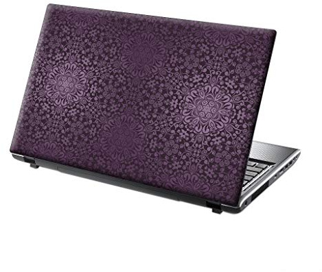 TaylorHe 15.6 inch 15 inch Laptop Skin Vinyl Decal with Colorful Patterns and Leather Effect Laminate MADE IN BRITAIN Pretty Purple Pattern