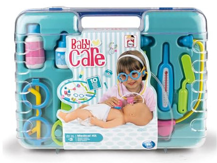 Chicos - Spielzeug-Medizinkoffer mit einem kompletten Satz von 10 Zubehörteilen | Einfacher Transport mit Tragetasche mit Griff | Maße - 34,5 x 26,5 x 9 cm | Alter 3+ (87003)