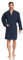 Vossen Damen Bademantel Rom, Einfarbig, Gr. L (44/46), Blau (winternight)