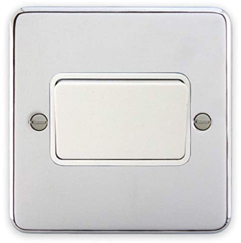 Deta 1949CHW Fan Isolator Switch TP Polished Chrome/White Insert - 10 Amp