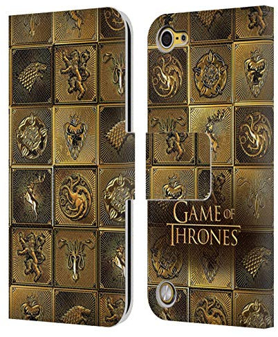 Head Case Designs Offizielle HBO Game of Thrones All Houses Golden Sigils Leder Brieftaschen Handyhülle Hülle Huelle kompatibel mit Apple iPod Touch 5G 5th Gen