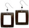 Soul-Cats 1 Paar Ohrringe Viereck Kokosnuss-Holz braun Ohrstecker Ohrschmuck