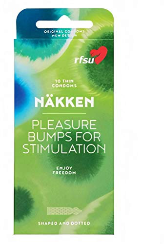 RFSU Näkken, anatomische Kondome mit Noppen (Pleasure Bumps) für mehr Leidenschaft, 1 x 10 Stück