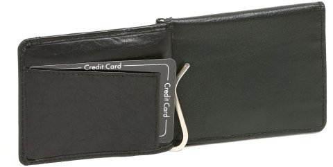 LEAS Fermasoldi Uomo, Vera Pelle, Nero Special Edition''