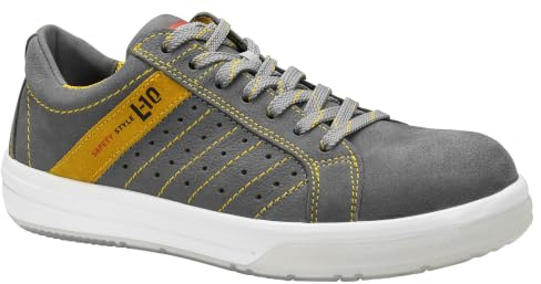 ELTEN Breezer Grey Low ESD S1 | Sicherheitsschuhe für Damen & Herren, Stahlkappe, leicht, atmungsaktiv, Gr. 42