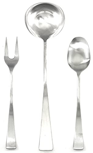 MEPRA Italia 3 Pcs Ice Serving Set-Metallic Tableware, Dishwasher Safe Cutlery (104122003)
