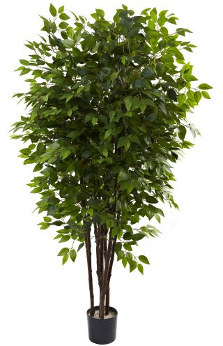 Nearly Natural 5402 Deluxe Ficus Tree, 6.5-Feet, Green by Nearly Natural