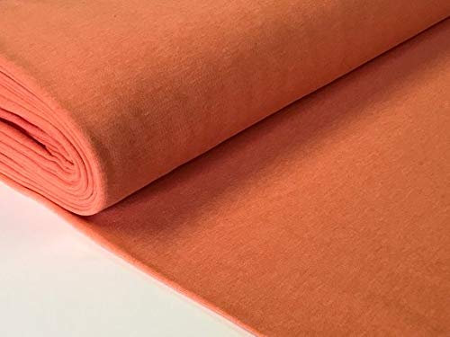 babrause® Sweatstoff uni orange meliert METERWARE ÖKOTEX angeraut 1,4m breit - ab 0,5 Meter