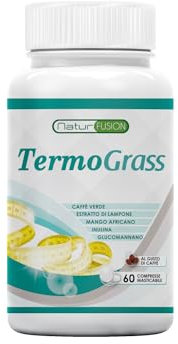 Healthy Fusion Termogras | Potente dimagrante E brucia grassi | Soppressore dell'appetito | Con Glucomannano, Estratto di Lampone, Mango Africano, Aicoria E Caffè Verde | 60 Compresse Masticabili