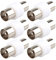 Jopto 6PCS Placcato Argento Antenna TV Maschio a Maschio Adattatore Spina Dritto RF Coassiale Bianco