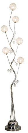 Blanc Aluminium Arbre Lampadaire, Base métallique verticale Lampadaire, Salon Chambre Maison Lumière permanent