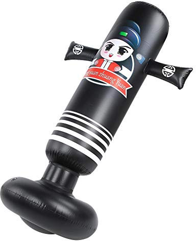 Alomejor Fitness Punch Bag Boxing Bag Target Stand Tumbler MMA Punching Training Bop Bag for Adults(Noir) Equipements Sportifs pour Enfants