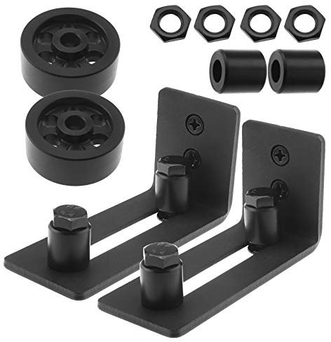 EMSea Guide de Porte Kit de Rail Coulissante de Grange Réduisant Amortissement Vibrations pour Atelier de Garage Placard Intérieur Extérieur (8 en 1)