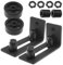 EMSea Guide de Porte Kit de Rail Coulissante de Grange Réduisant Amortissement Vibrations pour Atelier de Garage Placard Intérieur Extérieur (8 en 1)