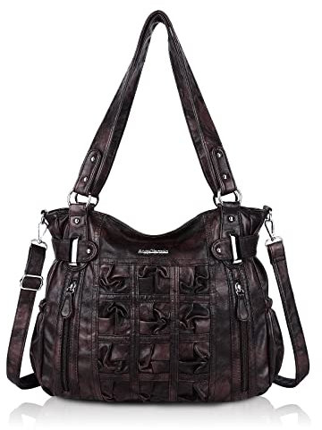 Angel Barcelo Hobo Geldbörsen und Handtaschen für Damen, Umhängetasche, Handtasche, modisch, große Schulterhandtaschen Coffee L