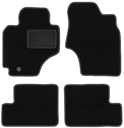 Velours-Fußmatten passend für Toyota RAV4 II 2000-2003, Schwarz, LUX | passend für SUV 5-türig; Velours-Teppich (Polypropylen), ca. 6,5 mm; rutschfest, vormontierte Befestigungen (Typ AV)