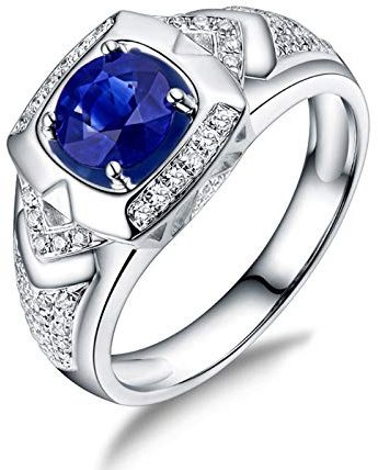 KnSam Herren Ring, Quadrat Trauring Weissgold 750 18 Karat (750) Weißgold Ringe Gold Männer Trauring Frau Gelbgold Hochzeitringe Weiß Gold