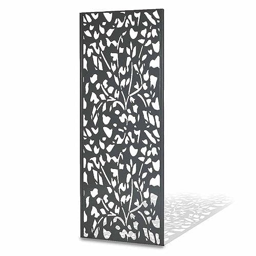 TERRE JARDIN - Panneau Décoratif Extérieur, 160 x 60 cm, en Métal - Claustra Décoratif Jardin, Terrasse, Balcon, Motif Végétal, Floral - Panneau Occultant, Brise Vue, Idéal Plantes Grimpantes