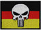Deutschland Flagge Aufnäher skull Biker Aufbügler Totenkopf Patch Germany zum annähen Männer Geschenk Applikation für Leder-Jacken/Kutten/Jeans/Taschen | 90x65mm
