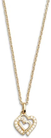 XENOX® LOVE STORY Halskette - Damen Halskette aus hochwertigem 925/- Sterlingsilber mit Herz-Anhänger | XS3418GK