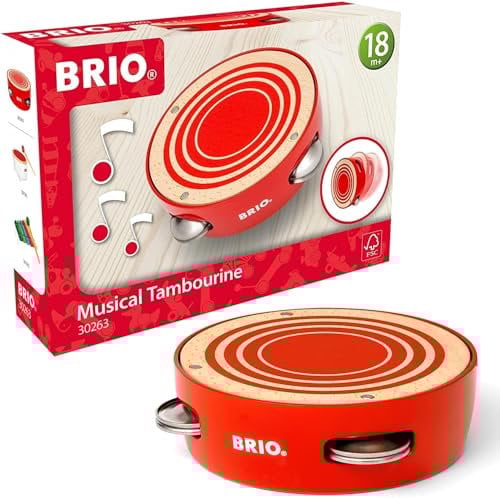 BRIO 30263 Schellentrommel - Spielerisch EIN Gefühl für Rhythmus bekommen - Musikinstrument für Kinder ab 18 Monaten