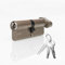 SIZAH Chrome Thumb Turn Euro Cylinder Lock 50T/50 (100mm), Door Barrel Lock with 3 Keys