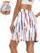 Soneven Tennisrock Damen mit Hose Wanderrock Damen mit Innenhose Skort Damen Knielang mit Taschen und Verstellbare Kordelzug Mini Rock Weiß S
