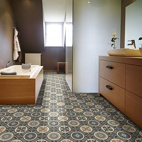 Moroccan Tile Design Cushion Vinyl Flooring Sheet Lino Kitchen Bathroom Floor - Tangier 1Mx1M