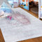 Mazovia Kinderzimmerteppich Antirutsch - Waschbar bis 30 Grad - Tiere - Kurzflor Kinderteppich Teppich für Kinderzimmer - ÖKO-TEX Zertifiziert - Teppiche Mädchen Rosa Pink Grau 80 x 150 cm