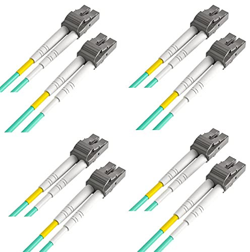 ipolex LC à LC Fibre Patch Câble Multimode, 10Gb OM3 Câble Fibre Optique, Duplex 50/125μm Câble Internet Fibre Optique, LSZH Cavalier fibre optique for MMF SFP/SFP+ Transceiver, 2-meter, 4-Pack.