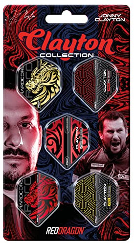 RED DRAGON Jonny Clayton Hardcore Dart-Flug Sammlungen 5 Sätze pro Packung (15 Flüge insgesamt)
