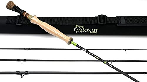 Moonlit Fly Fishing Umbra Fliegenrute mit Etui und Socke, 3 Wt Nymphe – 3 m